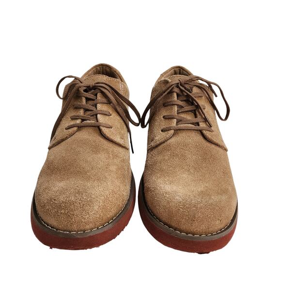 Sperry Top Sider Boys Tevin Oxford Dress Shoe Size 5.5 Tan Suede Leather Lace Up - Picture 3 of 9